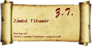 Zámbó Tihamér névjegykártya